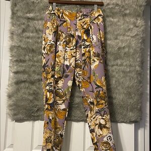Like an Angel Floral Pants in Purple and Yellow